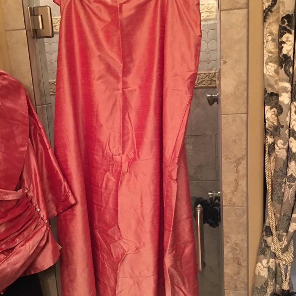 Full length 2 piece raw sold mother of bride dress